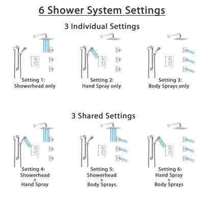 Delta Ara Stainless Steel Finish Integrated Diverter Shower System Control Handle, Showerhead, 3 Body Sprays, and Grab Bar Hand Shower SS24967SS3