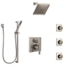 Delta Ara Stainless Steel Finish Shower System with Control Handle, Integrated Diverter, Showerhead, 3 Body Sprays, and Hand Shower SS24967SS6