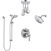 Delta Cassidy Chrome Shower System with Control Handle, Integrated Diverter, Showerhead, Ceiling Mount Showerhead, and Temp2O Hand Shower SS2499710