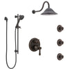 Delta Cassidy Venetian Bronze Shower System with Control Handle, Integrated 6-Setting Diverter, Showerhead, 3 Body Sprays, and Hand Shower SS24997RB1