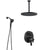 Delta Trinsic Matte Black Integrated Diverter Shower System with Detachable SureDock Hand Shower and Large Round Ceiling Mount Showerhead SS27859BL8
