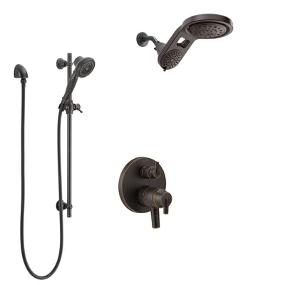Delta Trinsic Venetian Bronze Shower System with Dual Control Handle, Integrated Diverter, Dual Showerhead, and Hand Shower with Slidebar SS27859RB5