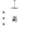 Delta Ara Chrome Finish Shower System with Dual Control Handle, Integrated 3-Setting Diverter, Ceiling Mount Showerhead, and 3 Body Sprays SS278678