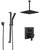 Delta Ara Matte Black Finish Shower System with Integrated Diverter Control, Hand Shower with Slide Bar, and Large Ceiling Mount Showerhead SS27867BL2