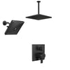 Delta Ara Matte Black Finish Multi Shower System with Integrated Diverter Control with Large Ceiling Mount Rain and Wall Mount Showerhead SS27867BL7