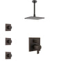 Delta Ara Venetian Bronze Shower System with Dual Control Handle, Integrated Diverter, Ceiling Mount Showerhead, and 3 Body Sprays SS27867RB9