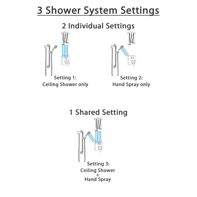 Delta Ara Dual Control Handle Stainless Steel Finish Integrated Diverter Shower System, Ceiling Mount Showerhead, and Grab Bar Hand Shower SS27867SS3