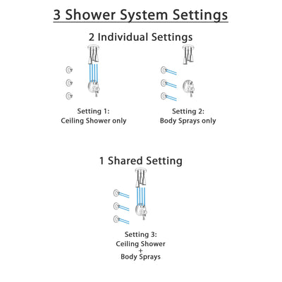 Delta Cassidy Dual Control Handle Stainless Steel Finish Shower System, Integrated Diverter, Ceiling Mount Showerhead, and 3 Body Sprays SS27897SS10
