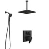 Delta Pivotal Matte Black Modern Integrated Diverter Shower System with Large Square Ceiling Rain Showerhead and SureDock Hand Spray SS27899BL8
