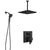 Delta Pivotal Matte Black Modern Integrated Diverter Shower System with Large Square Ceiling Rain Showerhead and SureDock Hand Spray SS27899BL8