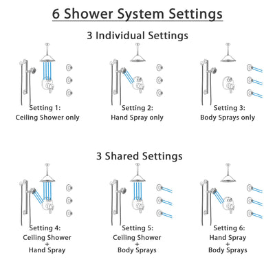Delta Trinsic Dual Control Handle Stainless Steel Finish Shower System, Ceiling Showerhead, 3 Body Jets, Grab Bar Hand Spray SS27959SS8