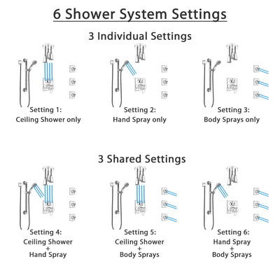 Delta Ara Chrome Shower System with Dual Control Handle, Integrated Diverter, Ceiling Showerhead, 3 Body Sprays, and Grab Bar Hand Shower SS279675