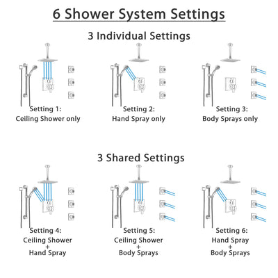 Delta Ara Dual Control Handle Stainless Steel Finish Shower System, Ceiling Showerhead, 3 Body Jets, Grab Bar Hand Spray SS27967SS1