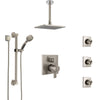 Delta Ara Dual Control Handle Stainless Steel Finish Shower System, Ceiling Showerhead, 3 Body Jets, Grab Bar Hand Spray SS27967SS2