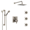 Delta Ara Dual Control Handle Stainless Steel Finish Integrated Diverter Shower System, Showerhead, 3 Body Sprays, and Grab Bar Hand Shower SS27967SS4