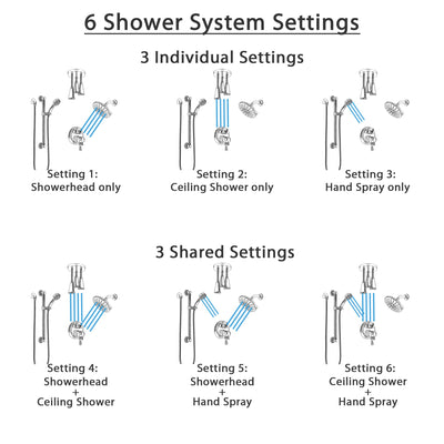 Delta Cassidy Chrome Shower System with Dual Control Handle, Integrated Diverter, Showerhead, Ceiling Showerhead, and Grab Bar Hand Shower SS2799711