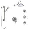 Delta Cassidy Chrome Shower System with Dual Control Handle, Integrated Diverter, Showerhead, 3 Body Sprays, and Hand Shower with Grab Bar SS279971