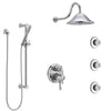 Delta Cassidy Chrome Finish Shower System with Dual Control Handle, Integrated 6-Setting Diverter, Showerhead, 3 Body Sprays, and Hand Shower SS279973