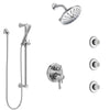 Delta Cassidy Chrome Finish Shower System with Dual Control Handle, Integrated 6-Setting Diverter, Showerhead, 3 Body Sprays, and Hand Shower SS279974