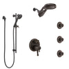 Delta Cassidy Venetian Bronze Shower System with Dual Control Handle, Integrated Diverter, Dual Showerhead, 3 Body Sprays, and Hand Shower SS27997RB12