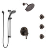 Delta Cassidy Venetian Bronze Shower System with Dual Control Handle, Integrated Diverter, Showerhead, 3 Body Sprays, & Temp2O Hand Shower SS27997RB5