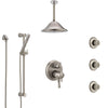 Delta Cassidy Dual Control Handle Stainless Steel Finish Integrated Diverter Shower System, Ceiling Showerhead, 3 Body Sprays, Hand Spray SS27997SS10