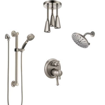 Delta Cassidy Dual Control Handle Stainless Steel Finish Shower System, Showerhead, Ceiling Showerhead, Grab Bar Hand Spray SS27997SS7