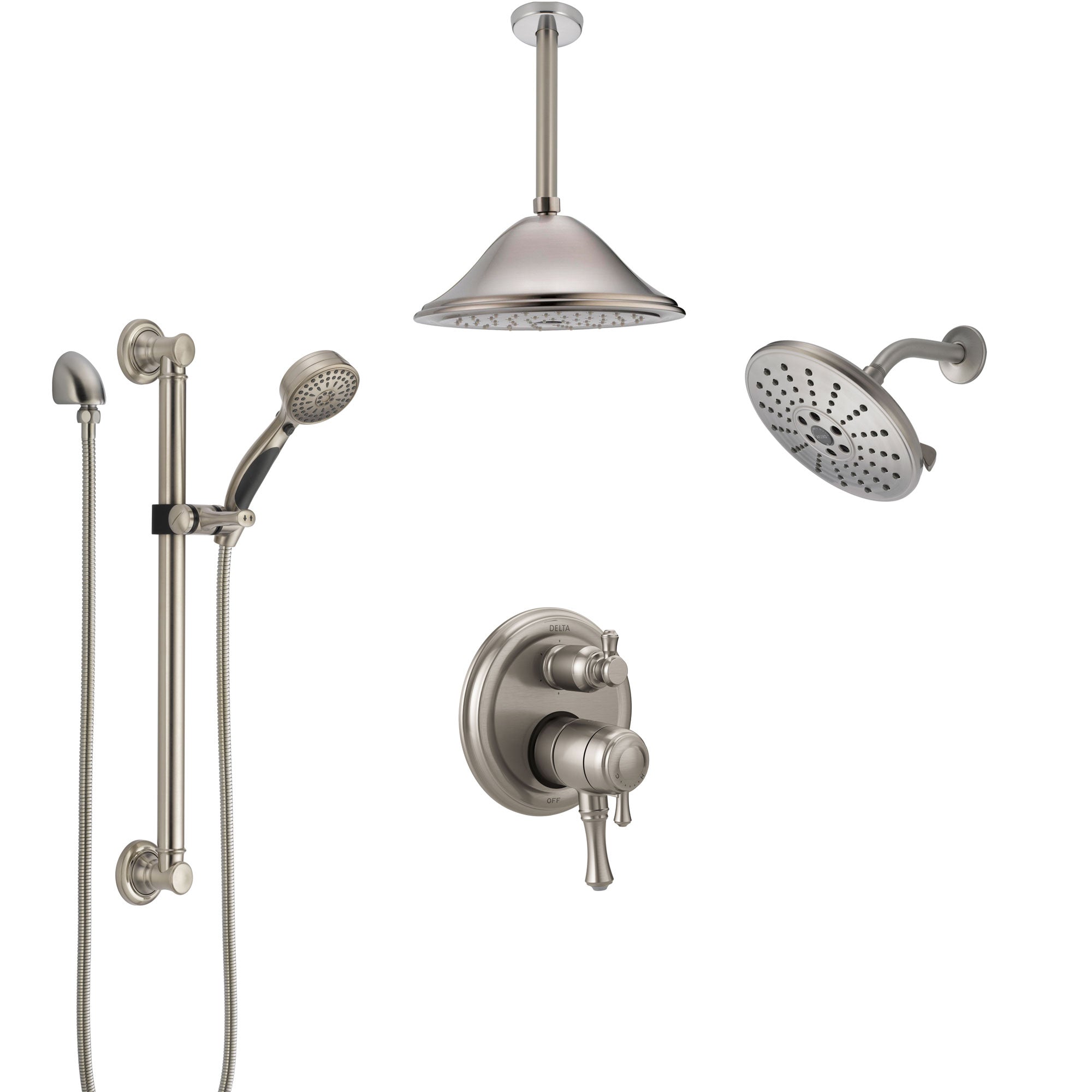 Delta Cassidy Dual Control Handle Stainless Steel Finish Shower System 