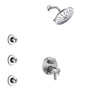 Delta Trinsic Chrome Finish Shower System with Dual Thermostatic Control Handle, Integrated Diverter, Showerhead, and 3 Body Sprays SS27T85910