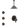Delta Trinsic Venetian Bronze Integrated Diverter Shower System with Dual Thermostatic Control, Ceiling Showerhead, and 3 Body Sprays SS27T859RB9