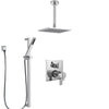 Delta Ara Chrome Finish Shower System with Dual Thermostatic Control Handle, Integrated Diverter, Ceiling Mount Showerhead, and Hand Shower SS27T8677