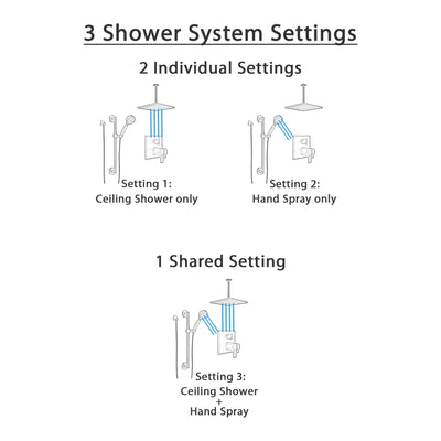 Delta Ara Matte Black Finish Shower System with Integrated Diverter Control, Ceiling Mount Rain Showerhead, and Hand Shower with Grab Bar SS27T867BL1