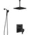 Delta Ara Matte Black Finish Integrated Diverter Shower System with Large Ceiling Rain Showerhead and Sure Dock Detachable Hand Shower SS27T867BL8