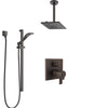 Delta Ara Venetian Bronze Integrated Diverter Shower System with Dual Thermostatic Control, Ceiling Mount Showerhead, and Hand Shower SS27T867RB5