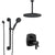 Delta Stryke Matte Black Thermostatic Shower System with Integrated Diverter, Large Round Ceiling Showerhead and Grab Bar Hand Spray SS27T876BLL1