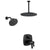 Delta Stryke Matte Black Integrated Diverter Shower System with Dual Showerheads: Large Round Ceiling Mount and Multi-Setting Wall Mount SS27T876BLL7