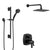 Delta Stryke Matte Black Finish Thermostatic Shower System with Integrated Diverter Wall Mount Rain Showerhead and Hand Spray on Slidebar SS27T876BLX4