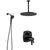 Delta Stryke Matte Black Finish Integrated Diverter Shower System with Large Rain Ceiling Showerhead and SureDock Detachable Hand Sprayer SS27T876BLX8