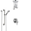Delta Cassidy Chrome Integrated Diverter Shower System with Dual Thermostatic Control, Ceiling Mount Showerhead, and Grab Bar Hand Shower SS27T8976