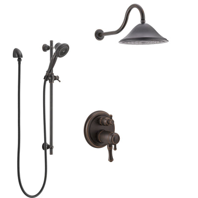 Delta Cassidy Venetian Bronze Shower System with Dual Thermostatic Control Handle, Integrated Diverter, Showerhead, and Hand Shower SS27T897RB11