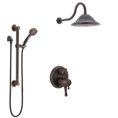 Delta Cassidy Venetian Bronze Integrated Diverter Shower System with Dual Thermostatic Control, Showerhead, and Hand Shower with Grab Bar SS27T897RB12