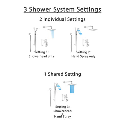 Delta Pivotal Matte Black Integrated Diverter Shower System with Wall Mount Rain Showerhead and Multi-Setting Hand Shower with Slide Bar SS27T899BL4