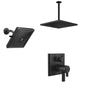Delta Pivotal Matte Black Finish Thermostatic Shower System with Integrated Diverter, Large Rain Ceiling Showerhead, and Wall Showerhead SS27T899BL7