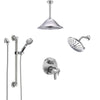 Delta Trinsic Chrome Dual Thermostatic Control Integrated Diverter Shower System, Showerhead, Ceiling Showerhead, and Grab Bar Hand Shower SS27T9594