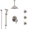 Delta Trinsic Dual Thermostatic Control Stainless Steel Finish Shower System, Ceiling Showerhead, 3 Body Jets, Hand Spray SS27T959SS6