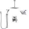 Delta Ara Chrome Shower System with Dual Thermostatic Control, Integrated Diverter, Showerhead, Ceiling Mount Showerhead, and Hand Shower SS27T96712