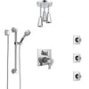 Delta Ara Chrome Dual Thermostatic Control Integrated Diverter Shower System, Ceiling Showerhead, 3 Body Sprays, and Grab Bar Hand Shower SS27T9674