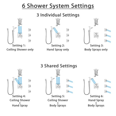 Delta Ara Chrome Shower System with Dual Thermostatic Control, Integrated Diverter, Ceiling Mount Showerhead, 3 Body Sprays, and Hand Shower SS27T9676