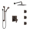 Delta Ara Venetian Bronze Dual Thermostatic Control Integrated Diverter Shower System, Showerhead, 3 Body Sprays, and Grab Bar Hand Spray SS27T967RB12
