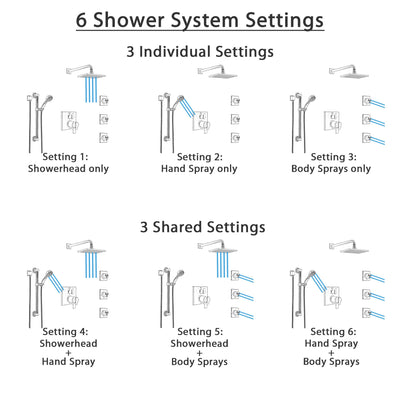 Delta Ara Dual Thermostatic Control Stainless Steel Finish Shower System, Showerhead, 3 Body Jets, Grab Bar Hand Spray SS27T967SS10